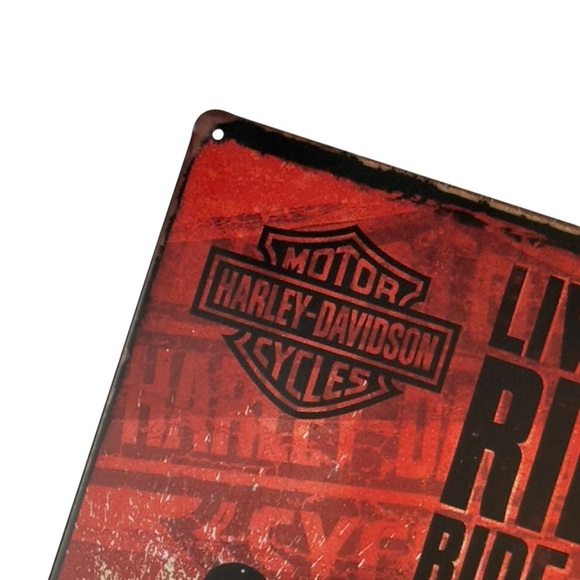 Harley-Davidson Live To Ride Ride To Live Metal Decor Wall Art Sign - Picture 4 of 15